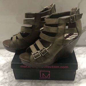 Material girl size 10 wedge sandals new